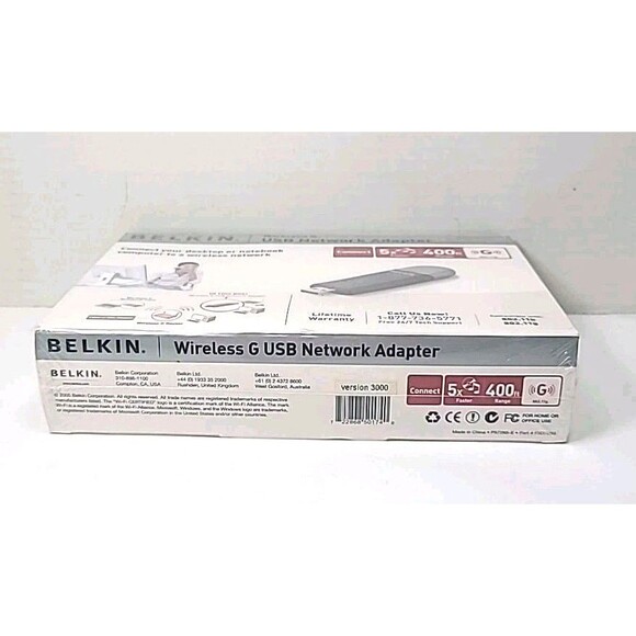 Belkin Wireless G USB Network Adapter Sealed New - Picture 4 of 4